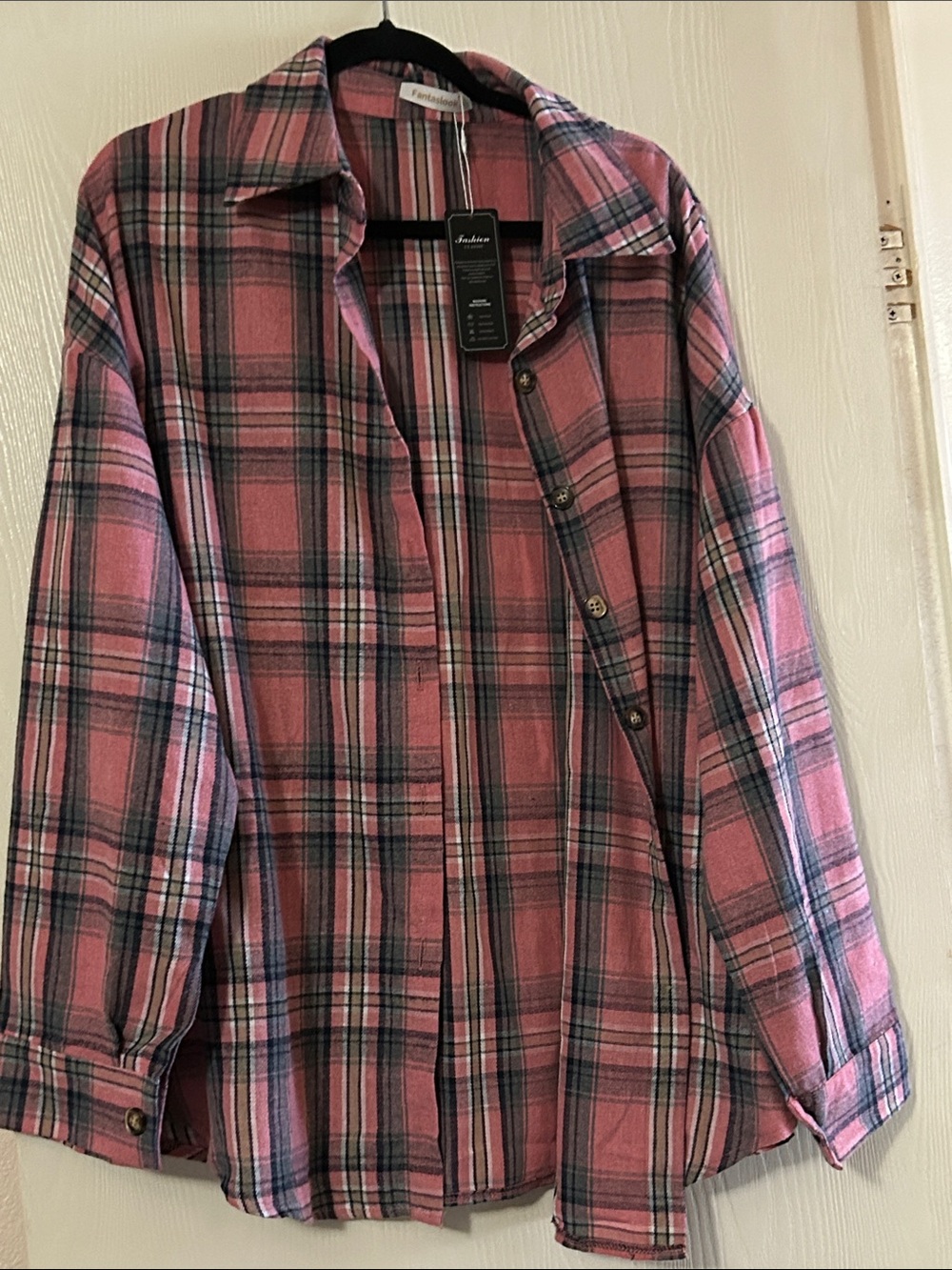 Pink Plaid Button-Down Shirt